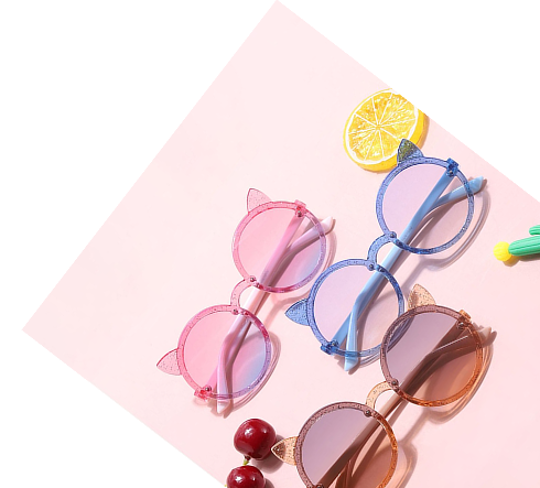 Colorful kids glasses frames with fruit accents