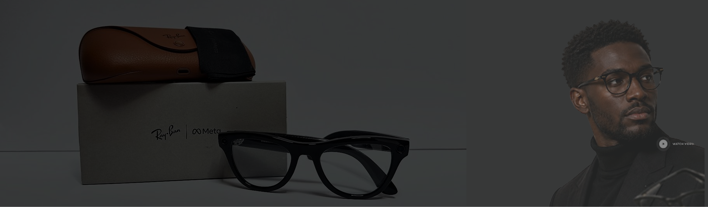 Man wearing premium eyeglasses with Ray-Ban Meta frames