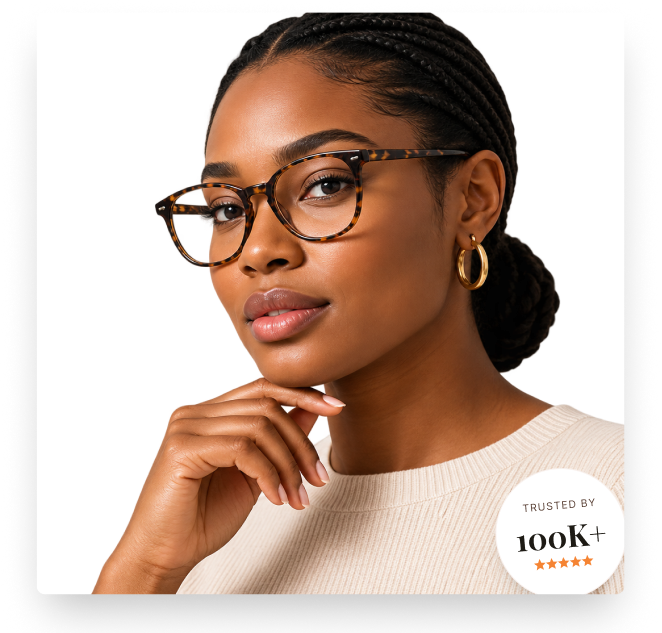 Woman reading a newspaper with reading glasses